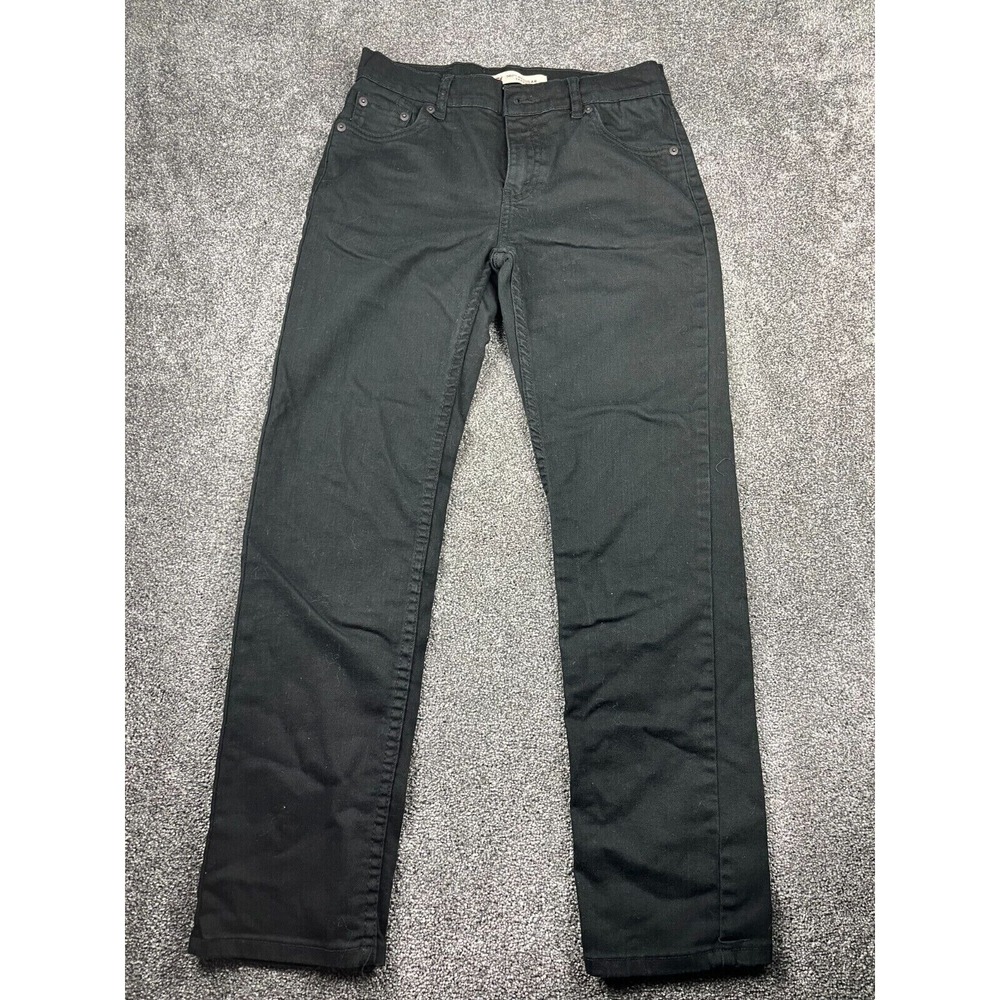Levis Women's Size 14reg 27x27 502‎ Regular Taper Black Denim measures 27x26
